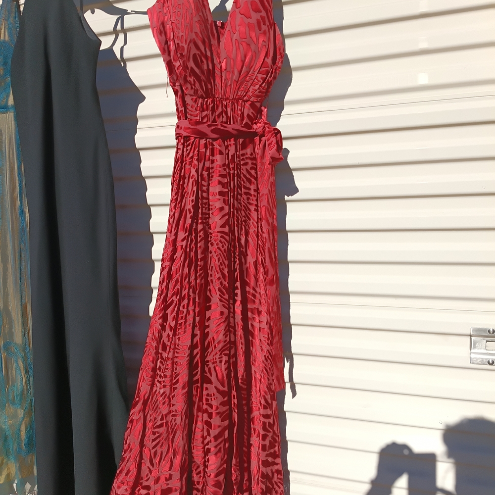 Marc Bouwer Red Patterned Maxi Dress